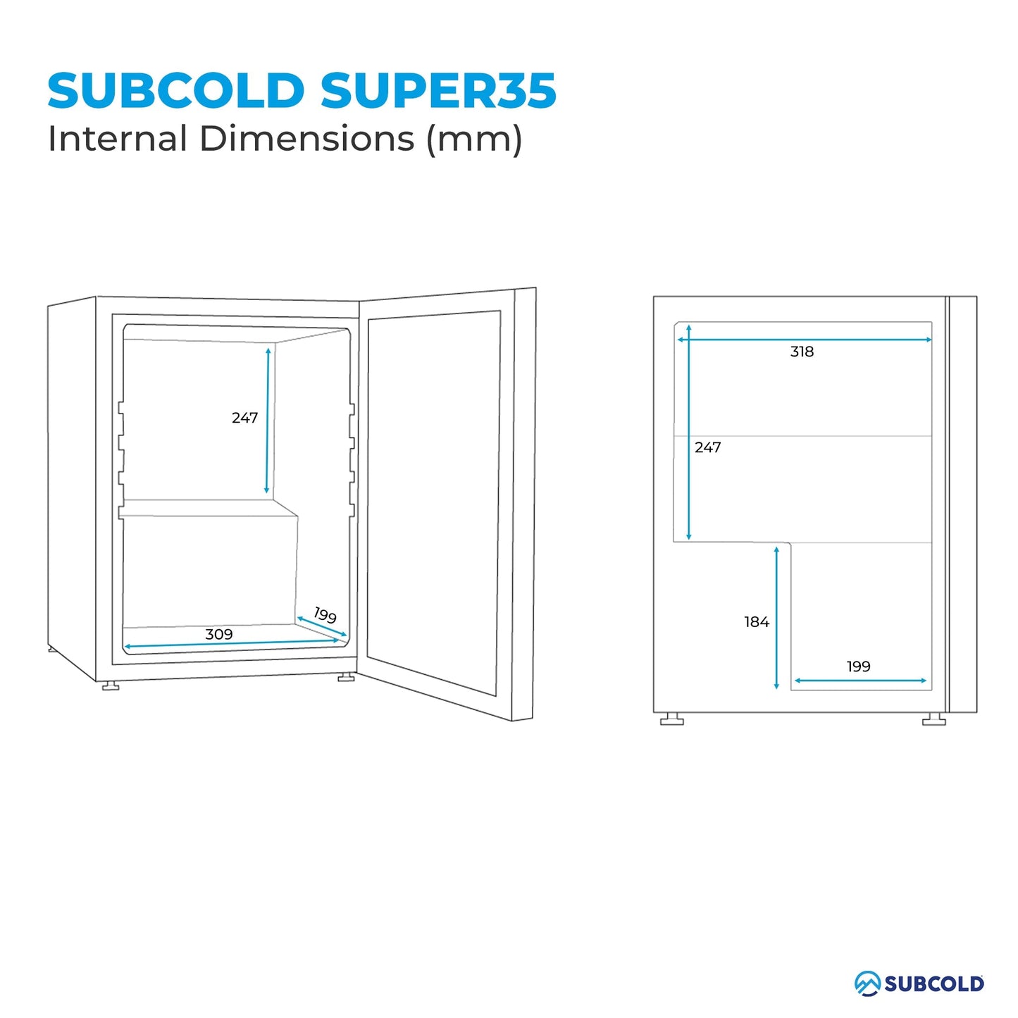 Subcold Super 35 LED Beer Fridge - Black | Refurbished