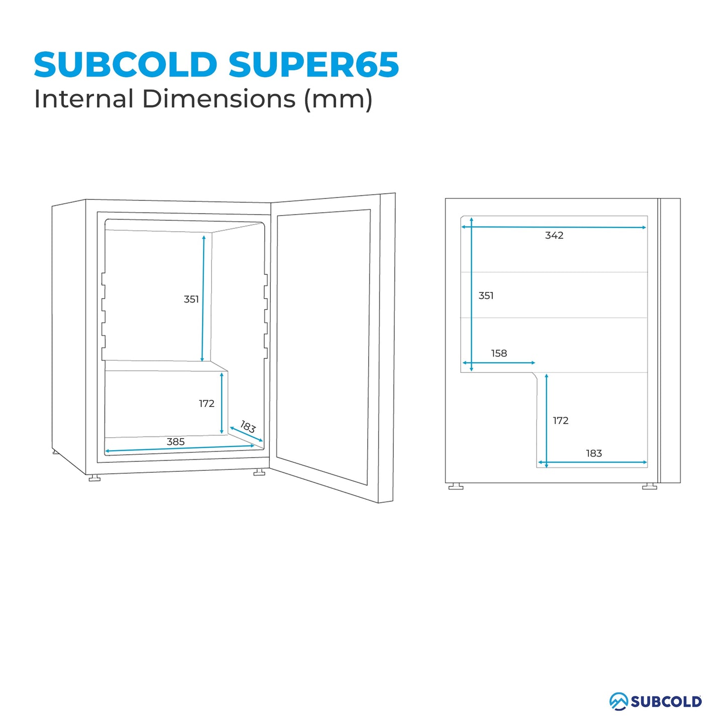Subcold Super 65 LED Beer Fridge - Black | Refurbished